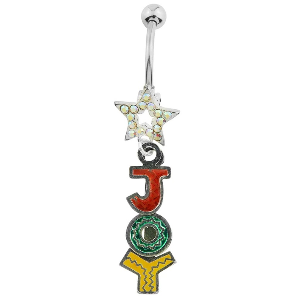 NEW Joy Christmas Themed Belly Button Ring
